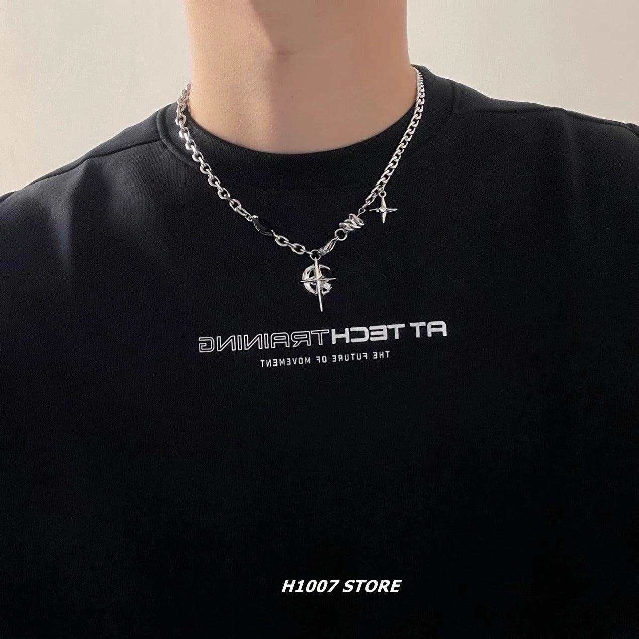 Wholesale Black gemstone star necklace