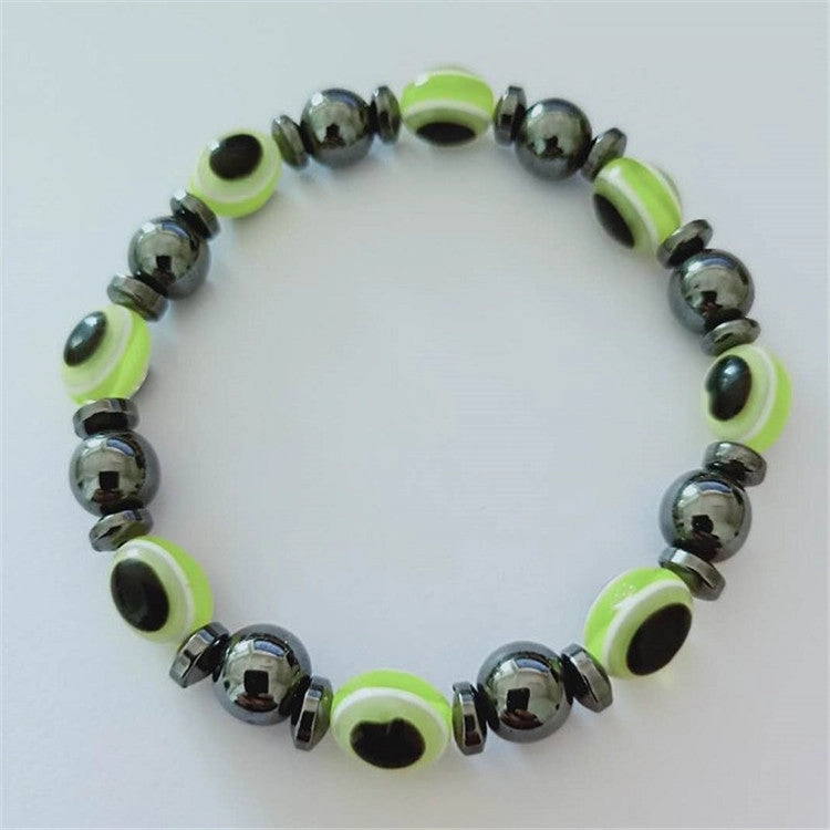 Wholesale Black Magnet Colored Flat Beads Stretch Men's Bracelet
