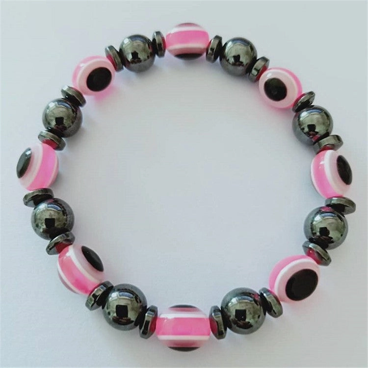 Wholesale Black Magnet Colored Flat Beads Stretch Men's Bracelet