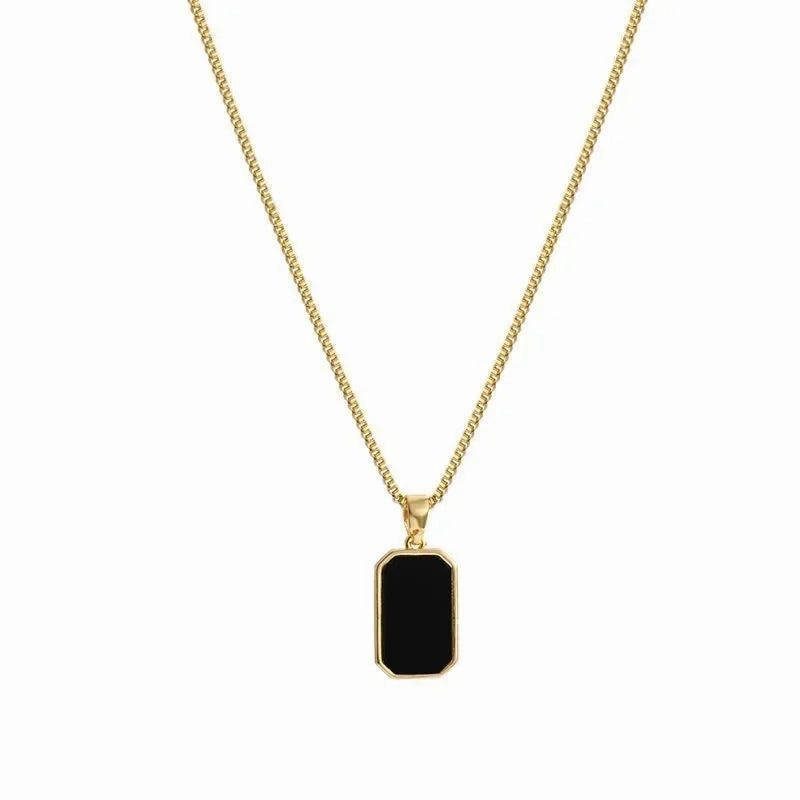 Wholesale Black rectangular necklace clavicle chain