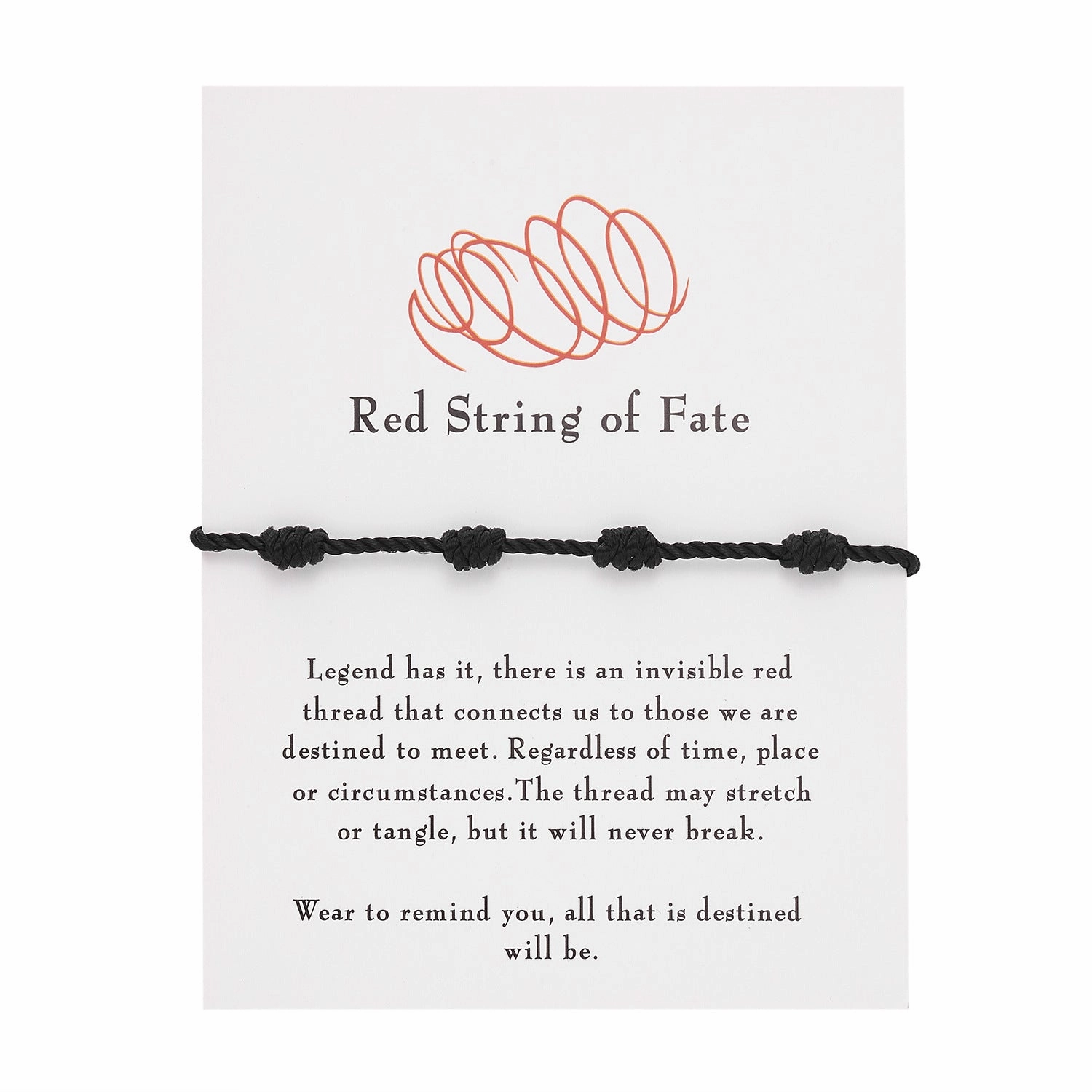 Wholesale Black Rope 7 Knot White Card Bracelet