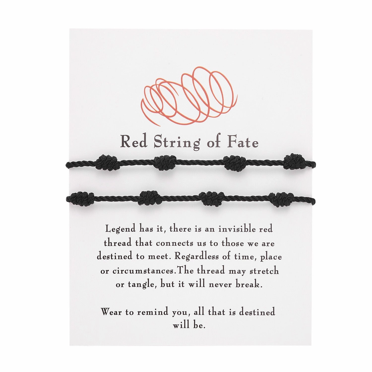 Wholesale Black Rope 7 Knot White Card Bracelet