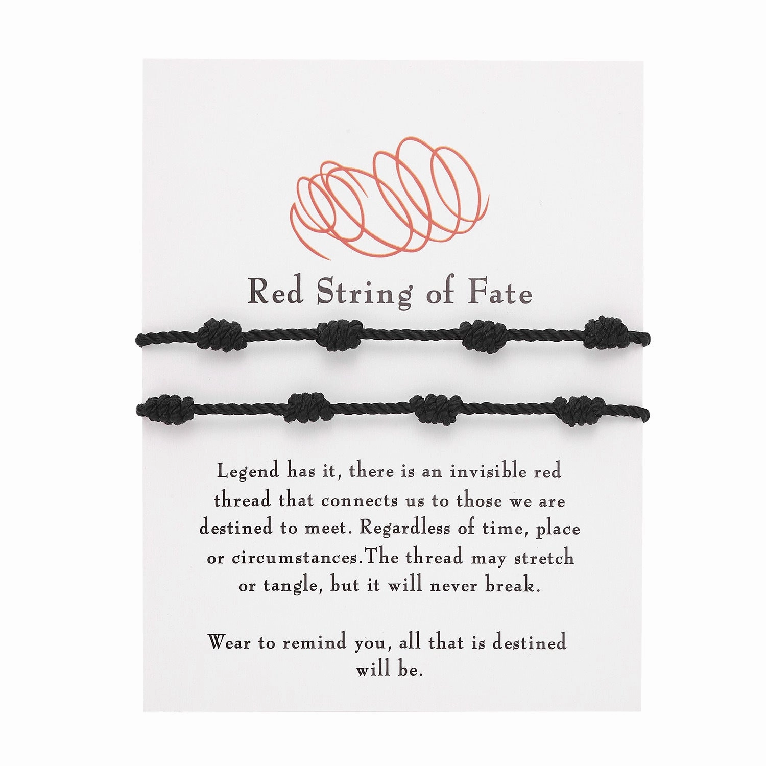 Wholesale Black Rope 7 Knot White Card Bracelet