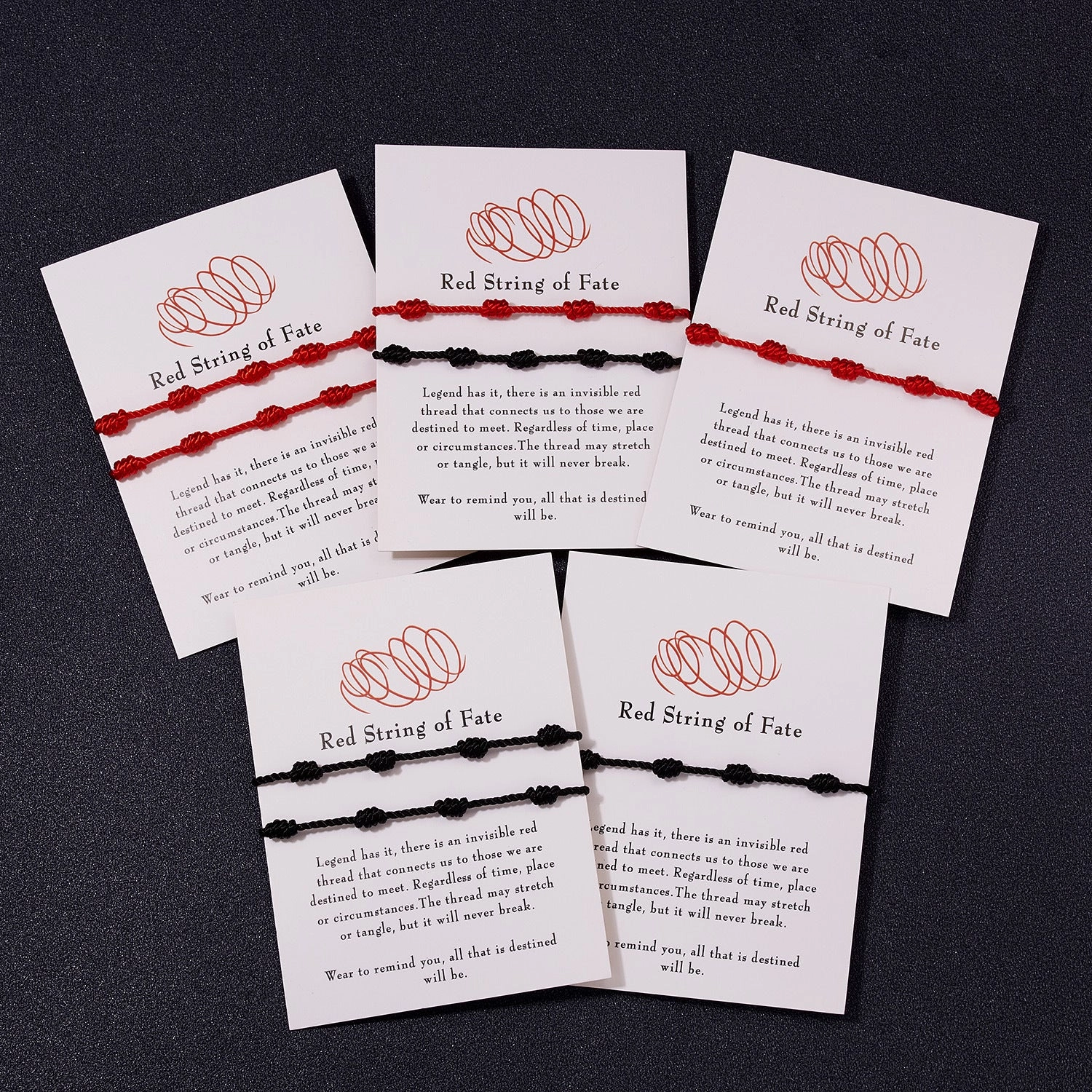 Wholesale Black Rope 7 Knot White Card Bracelet