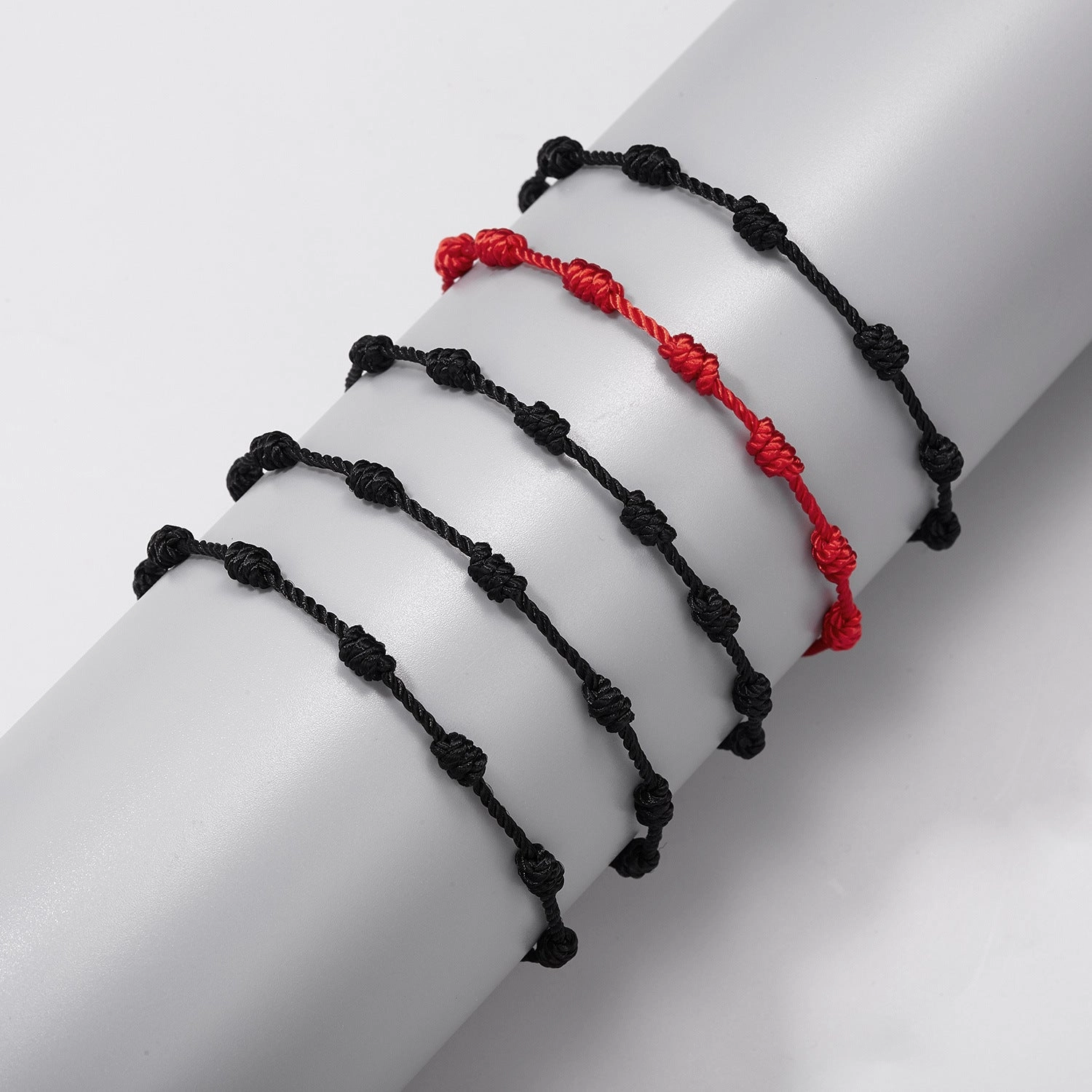 Wholesale Black Rope 7 Knot White Card Bracelet