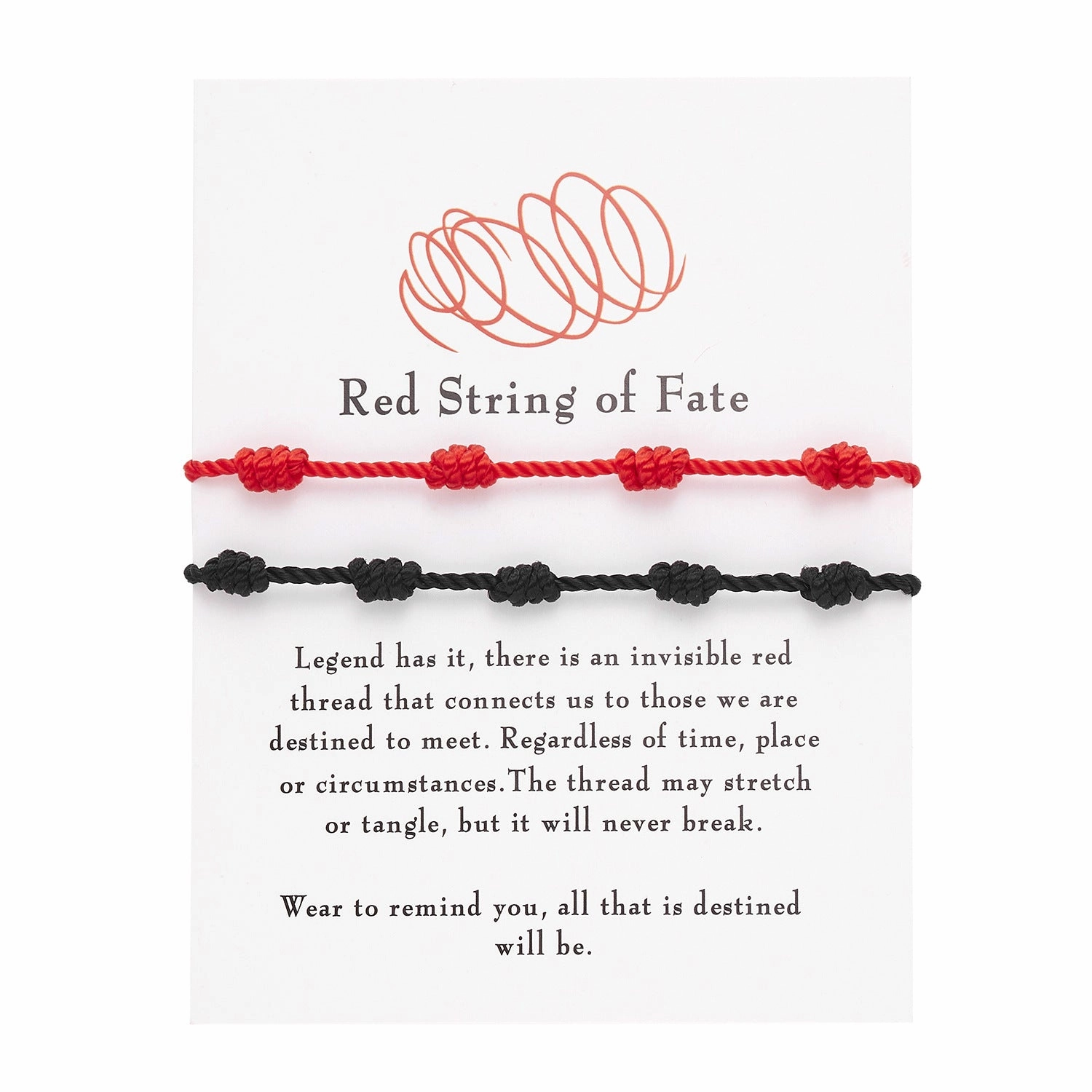 Wholesale Black Rope 7 Knot White Card Bracelet