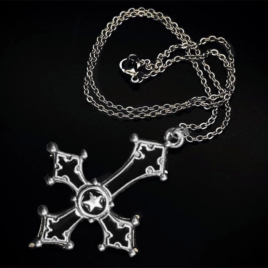 Wholesale Blood Red Gothic Inverted Cross Punk Necklace