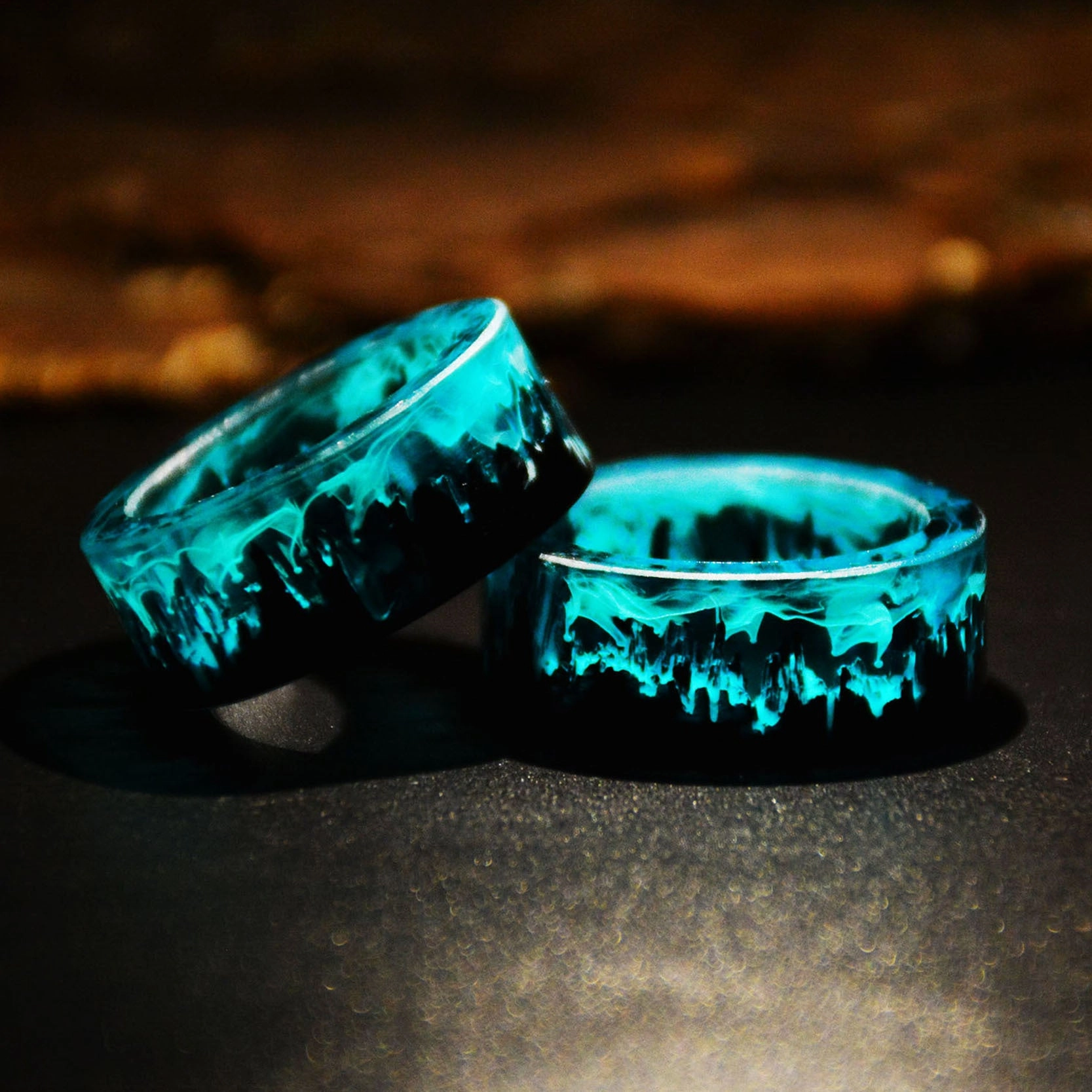 Wholesale Blue  Magic Forest diy handmade resin ring