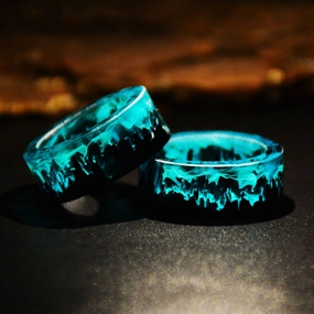 Wholesale Blue  Magic Forest diy handmade resin ring