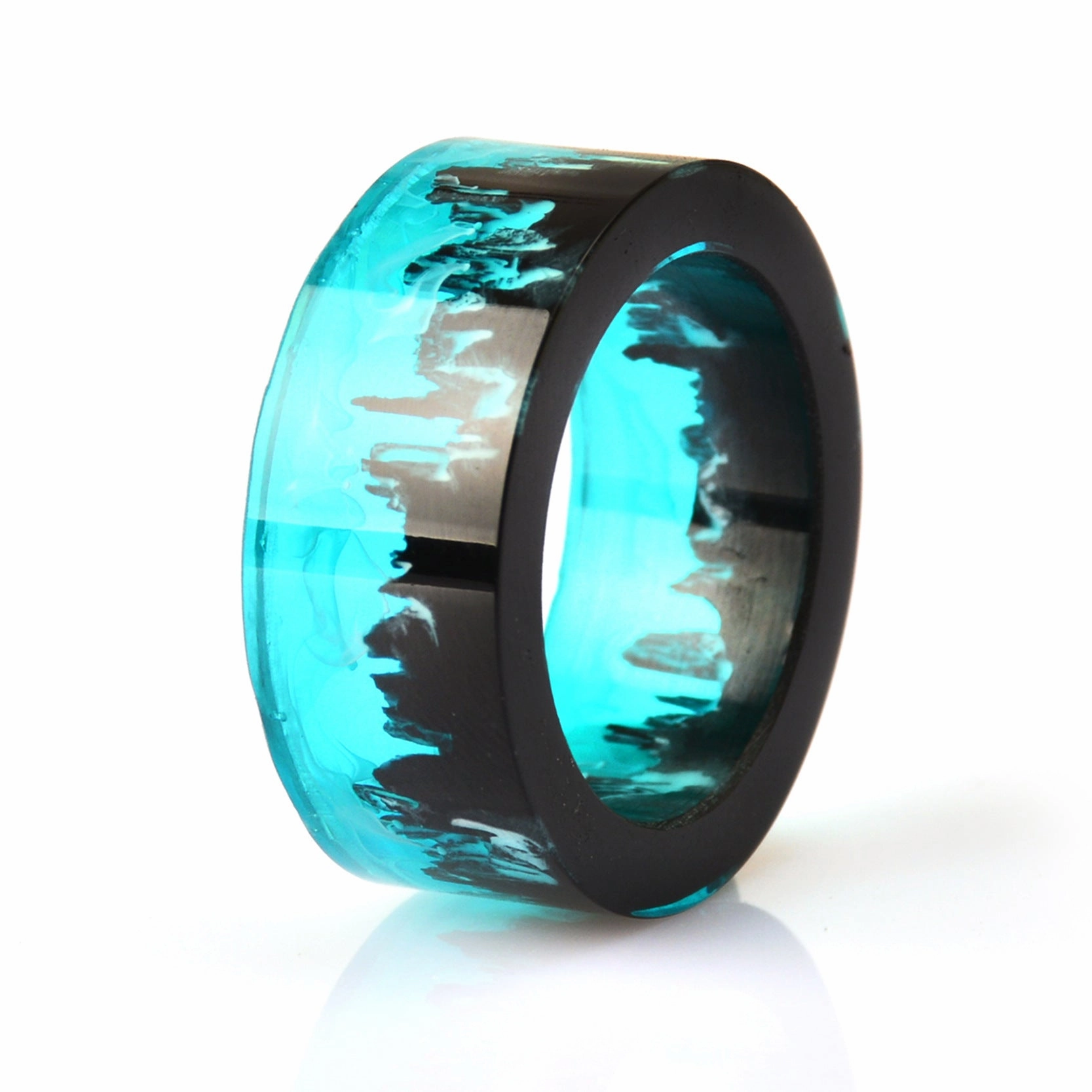 Wholesale Blue  Magic Forest diy handmade resin ring