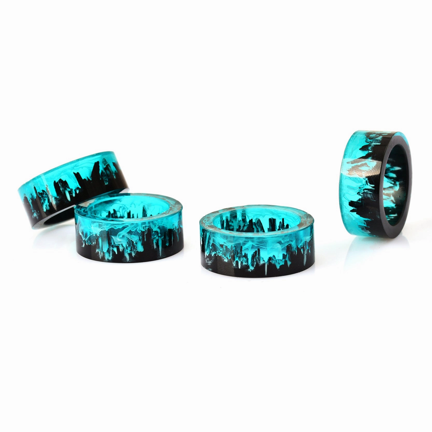 Wholesale Blue  Magic Forest diy handmade resin ring