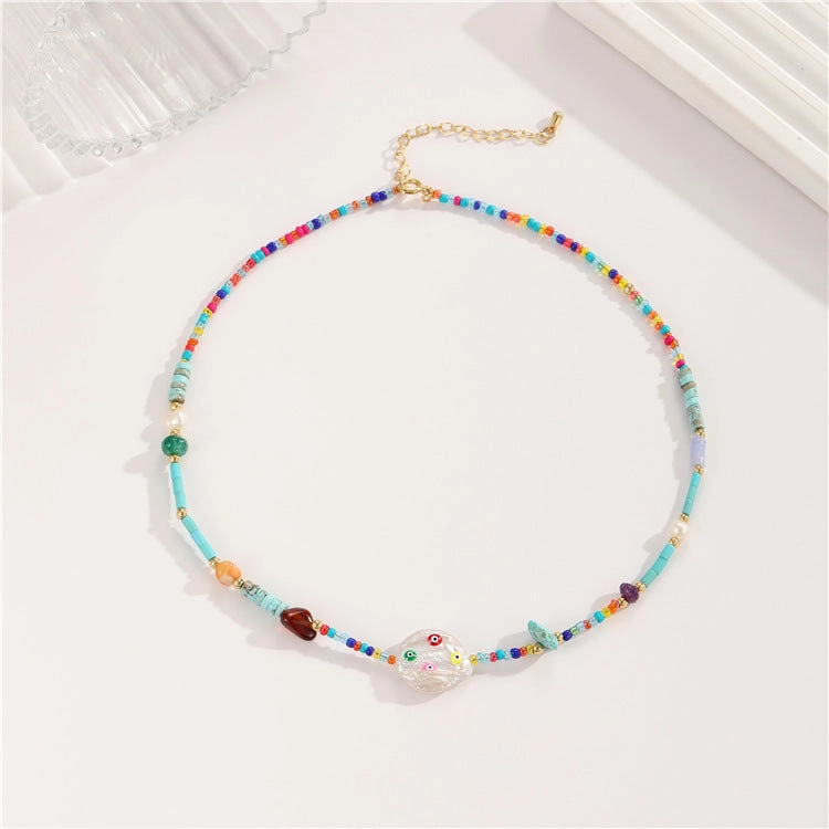 Wholesale Bohemian Beaded Medieval Necklace Collarbone Chain
