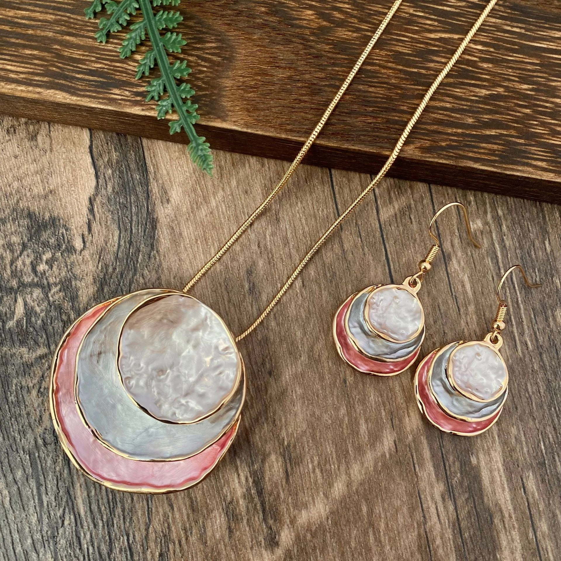 Wholesale Bohemian Colorful Hoop Hollow Dangle Earrings Set Necklaces