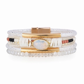 Wholesale Bohemian Copper Design Crystal Stone Multilayer Ethnic Style Bracelet