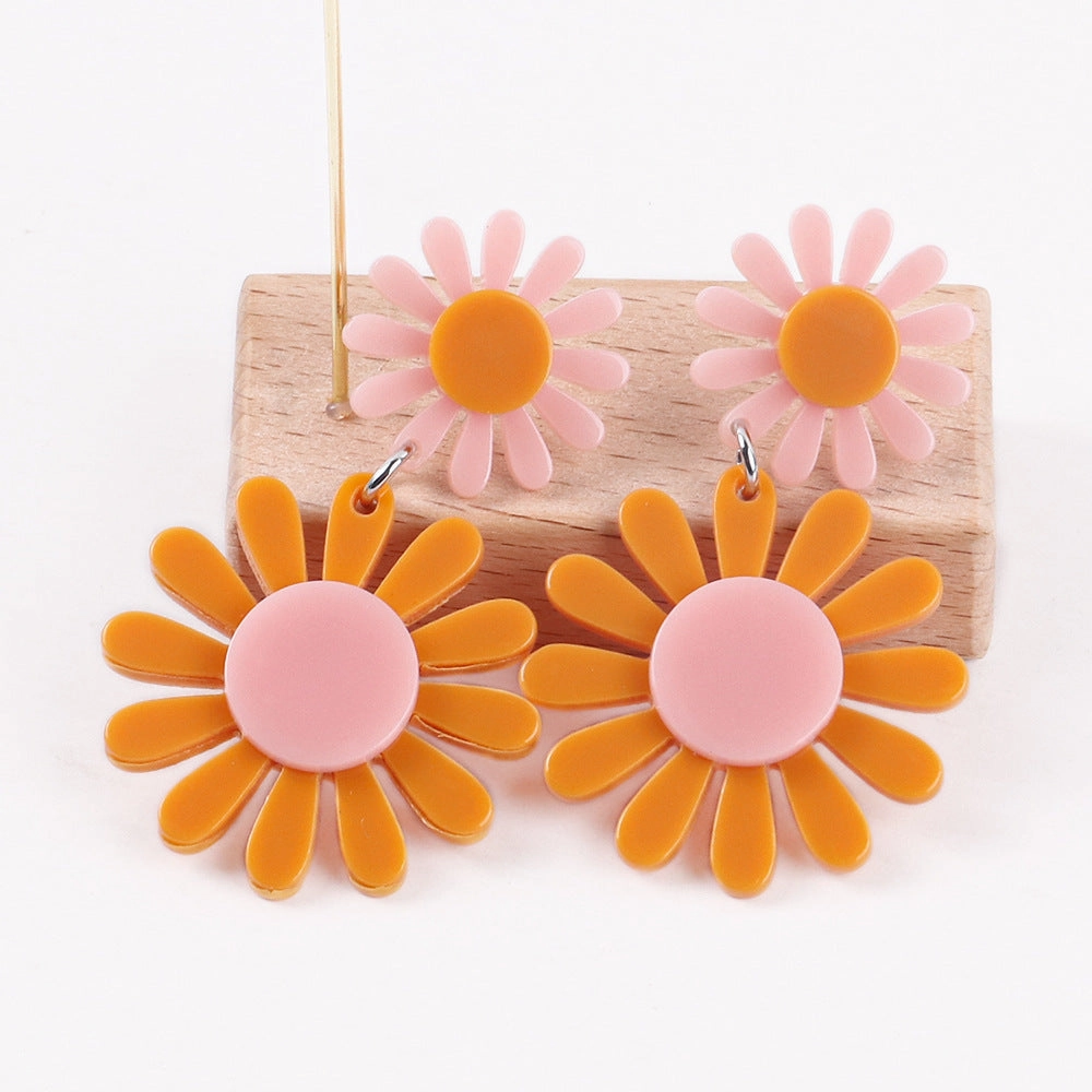 Wholesale Bohemian Daisy Acrylic Earrings