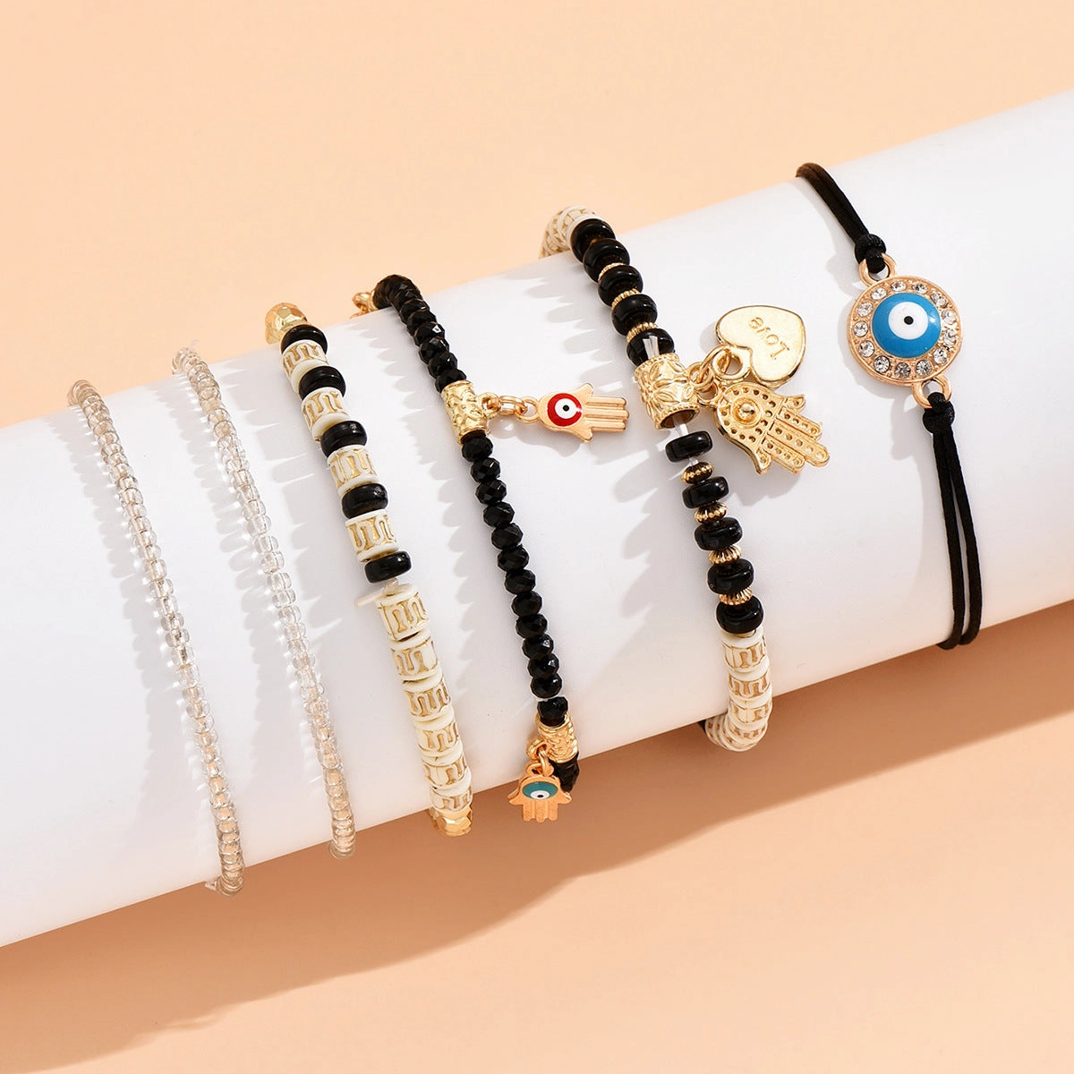 Wholesale Bohemian Devil Eye Palm Bracelet 6 Piece Set