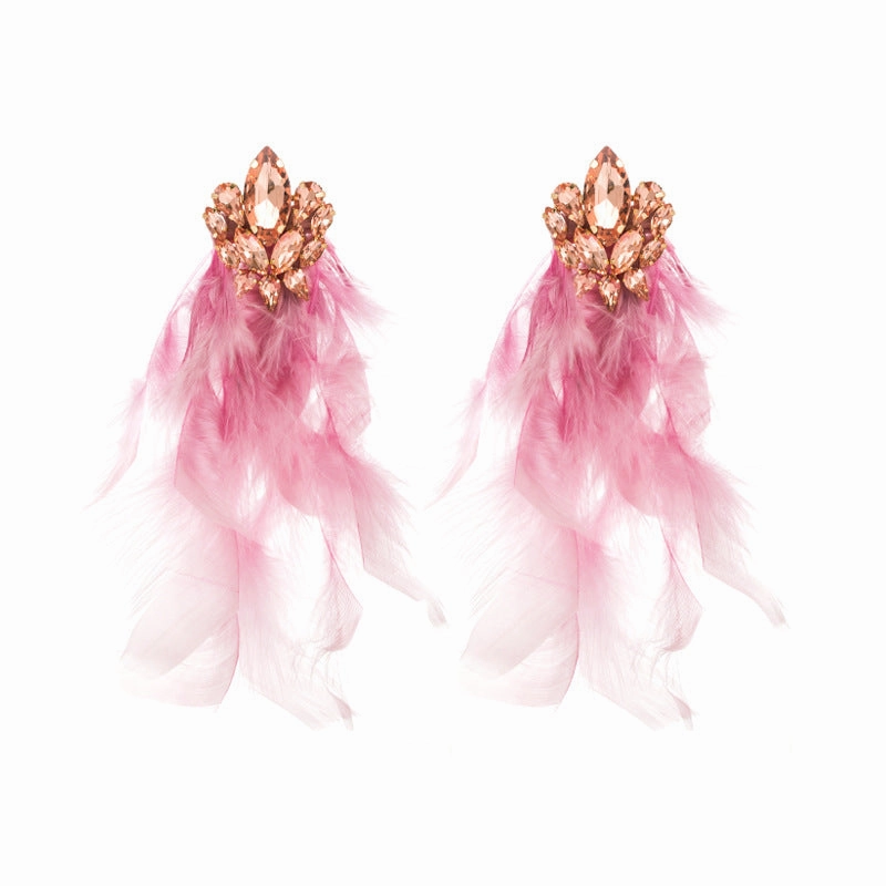 Wholesale Bohemian Diamond Flower Alloy Earrings