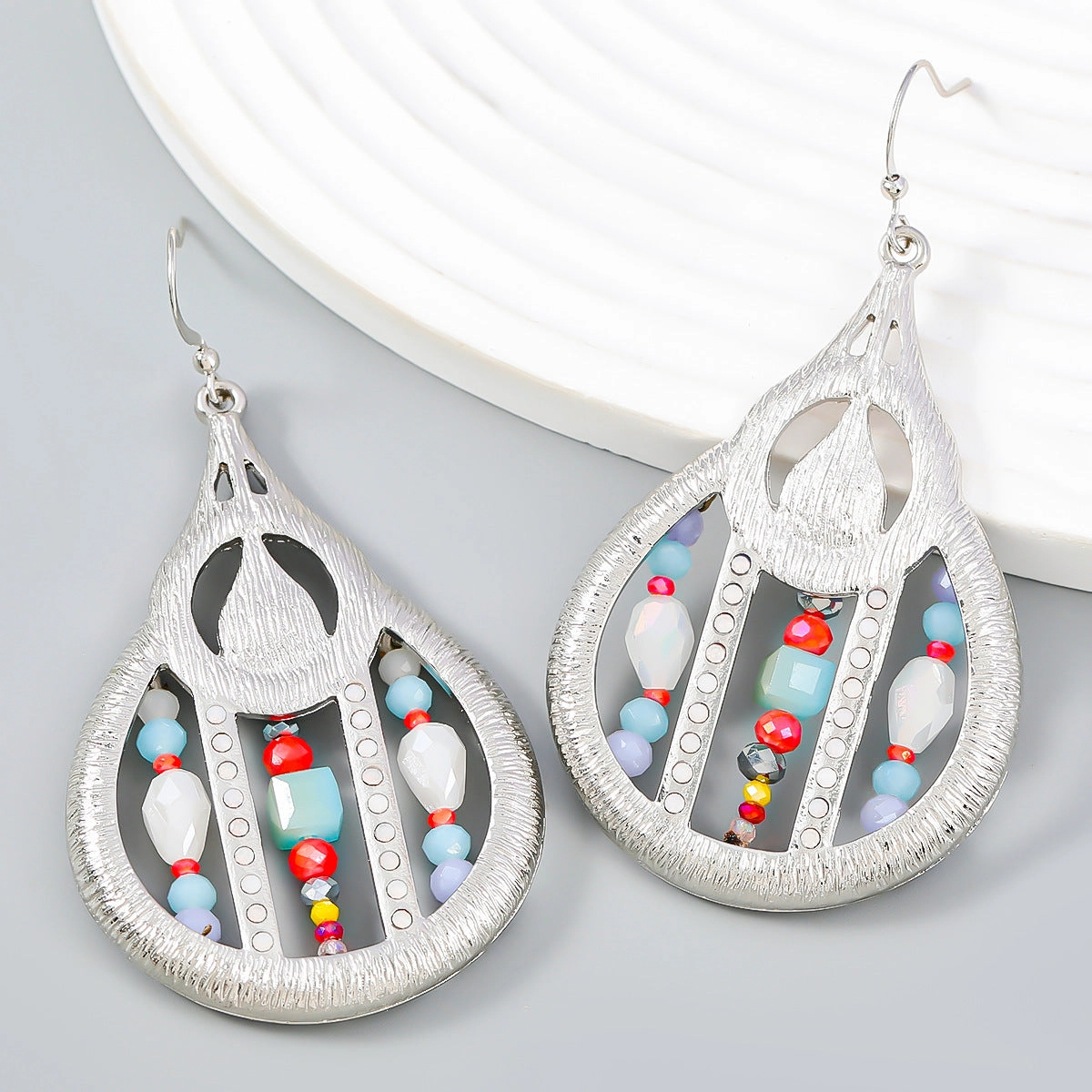Wholesale Bohemian Drop Diamond Alloy Earrings