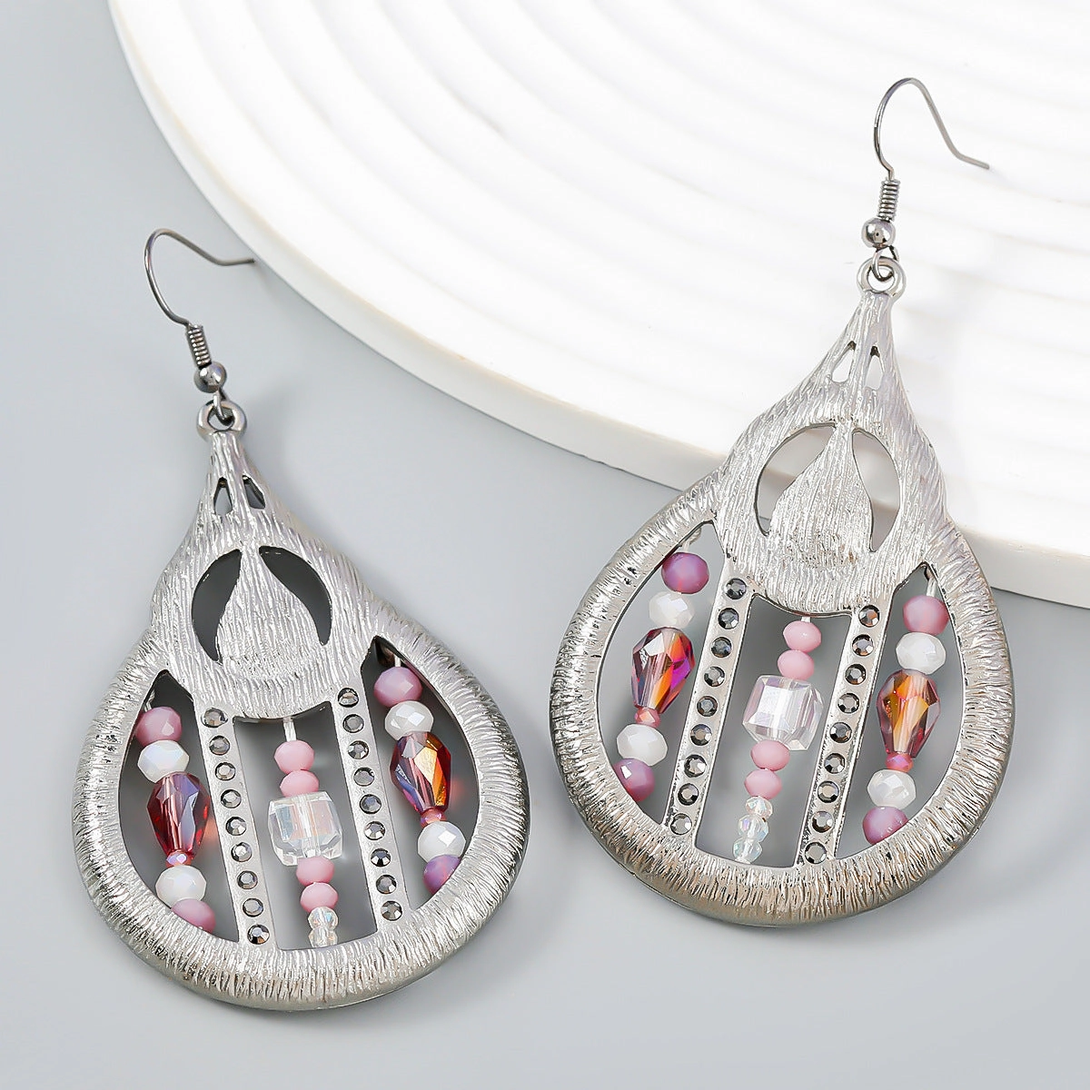 Wholesale Bohemian Drop Diamond Alloy Earrings