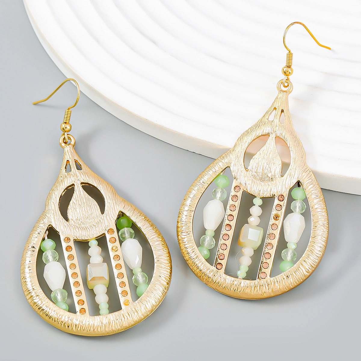 Wholesale Bohemian Drop Diamond Alloy Earrings