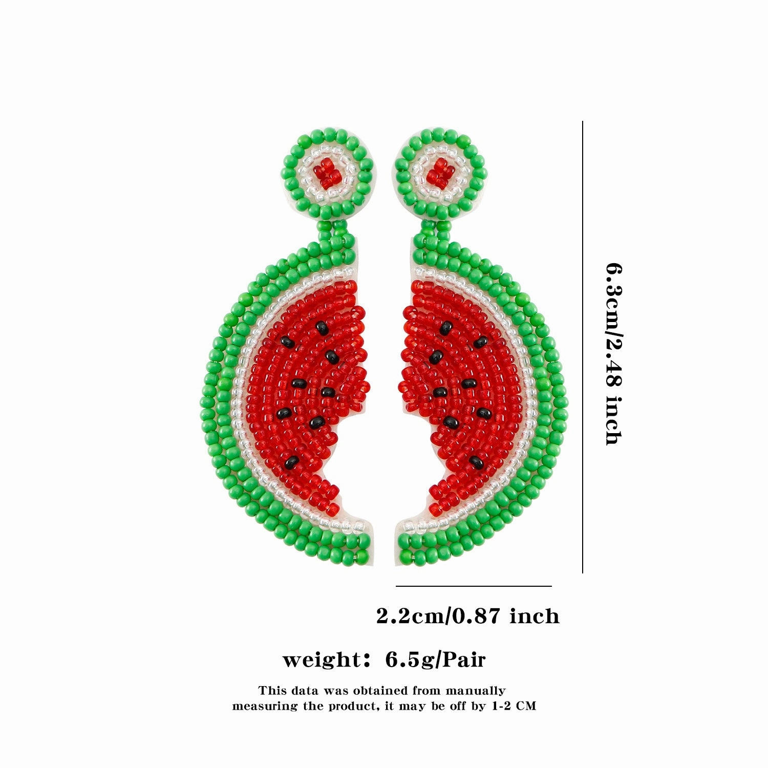 Wholesale Bohemian Handmade Beaded Fruit Series Rice Bead Earrings
