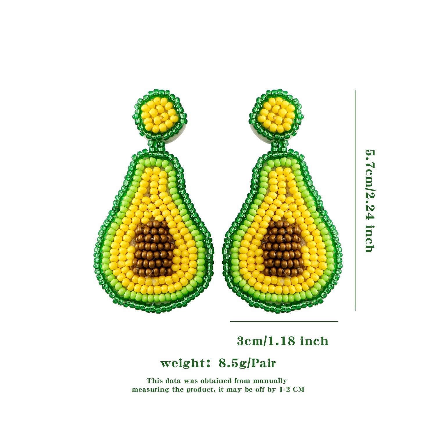 Wholesale Bohemian Handmade Beaded Fruit Series Rice Bead Earrings