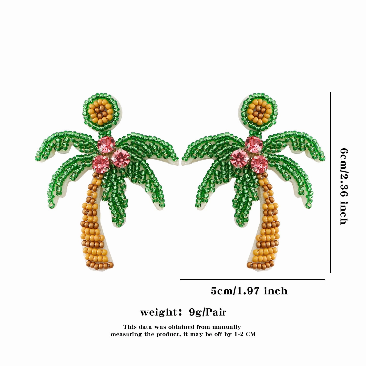 Wholesale Bohemian Handmade Beaded Fruit Series Rice Bead Earrings