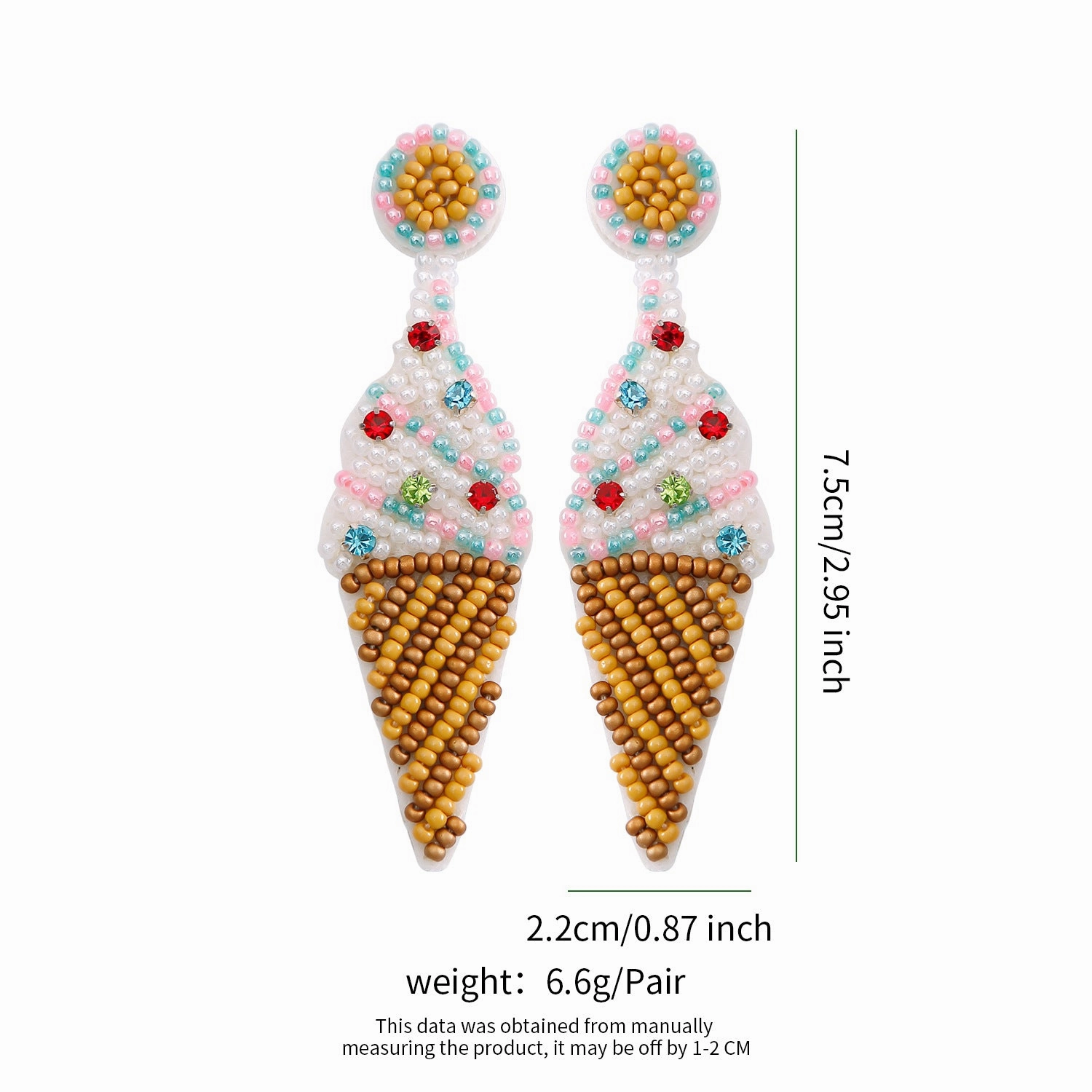 Wholesale Bohemian Handmade Beaded Fruit Series Rice Bead Earrings