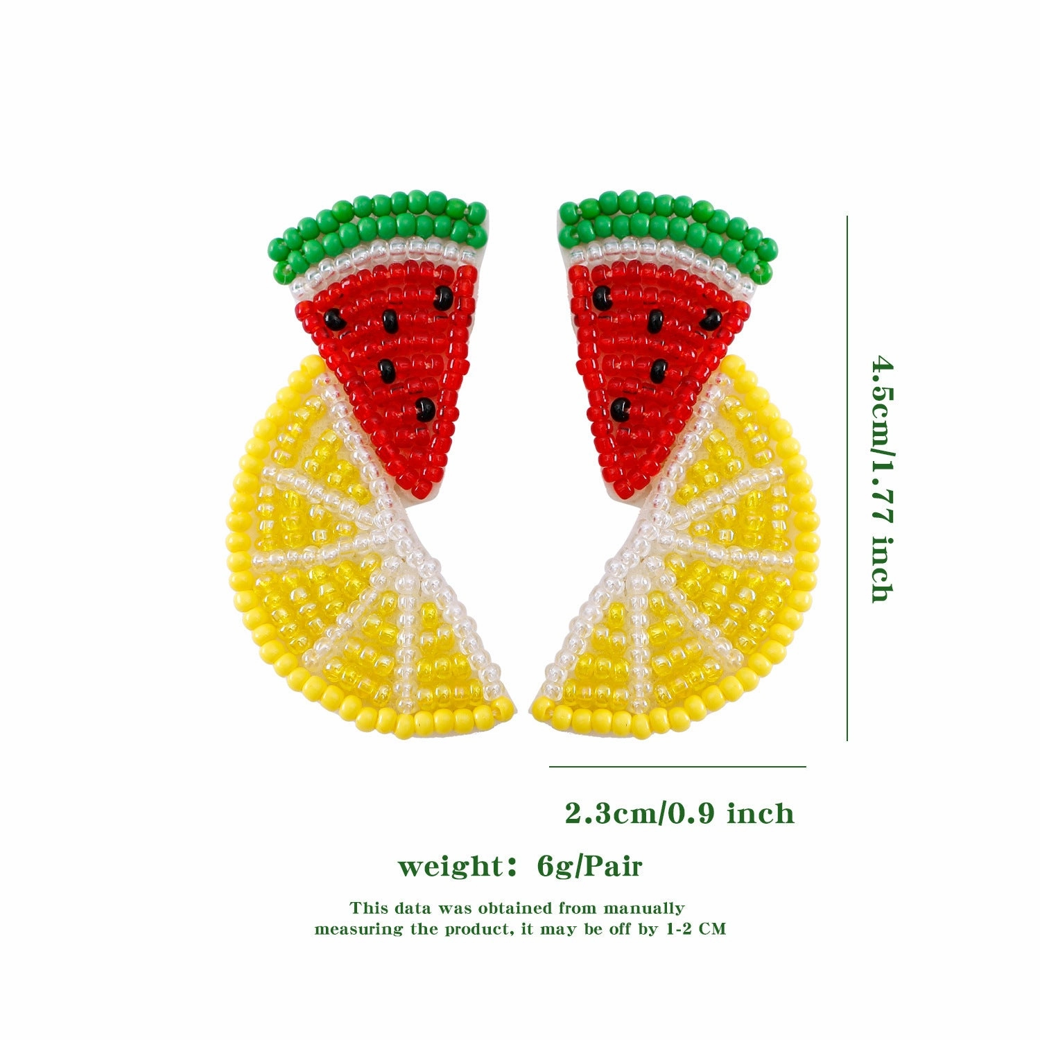 Wholesale Bohemian Handmade Beaded Fruit Series Rice Bead Earrings