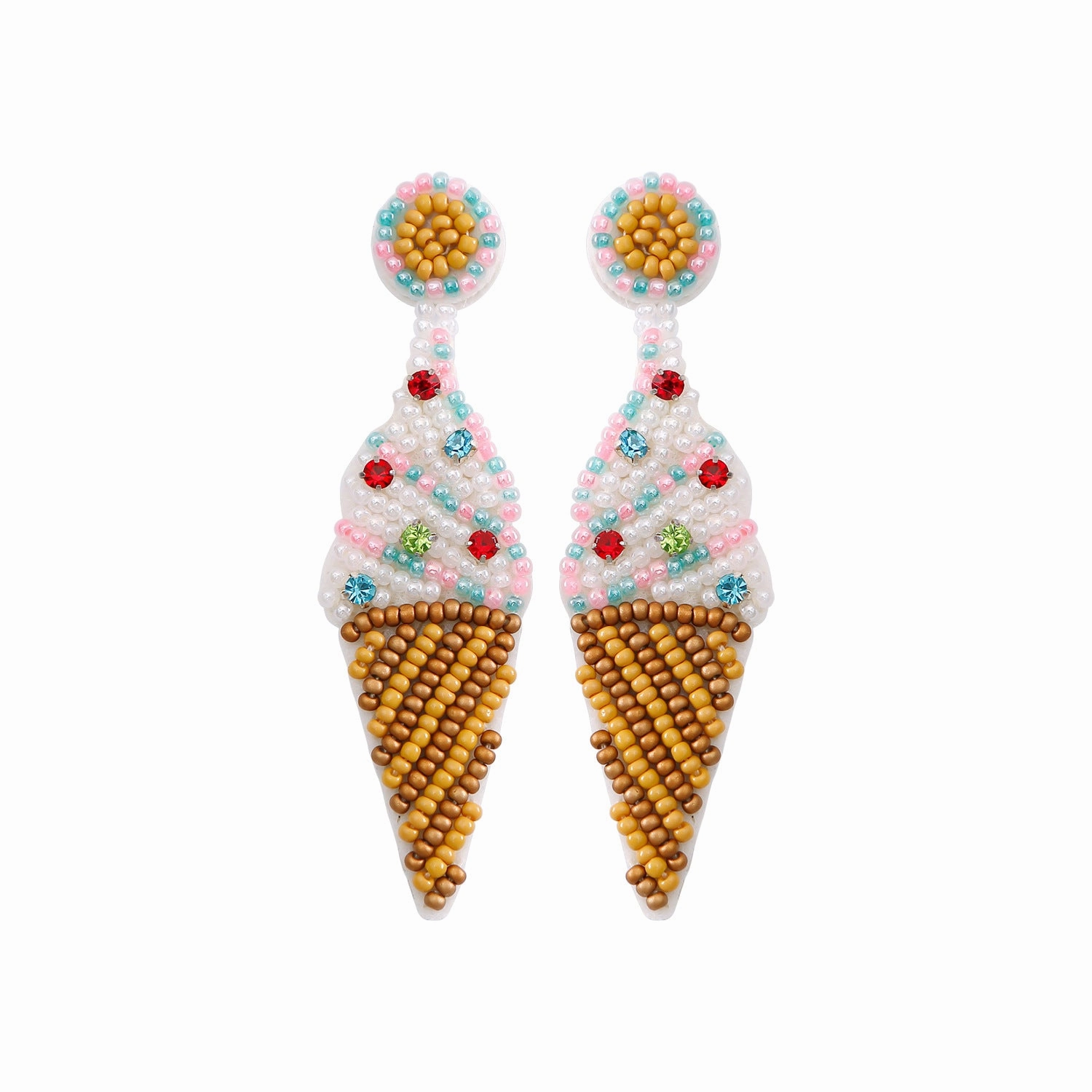 Wholesale Bohemian Handmade Beaded Fruit Series Rice Bead Earrings