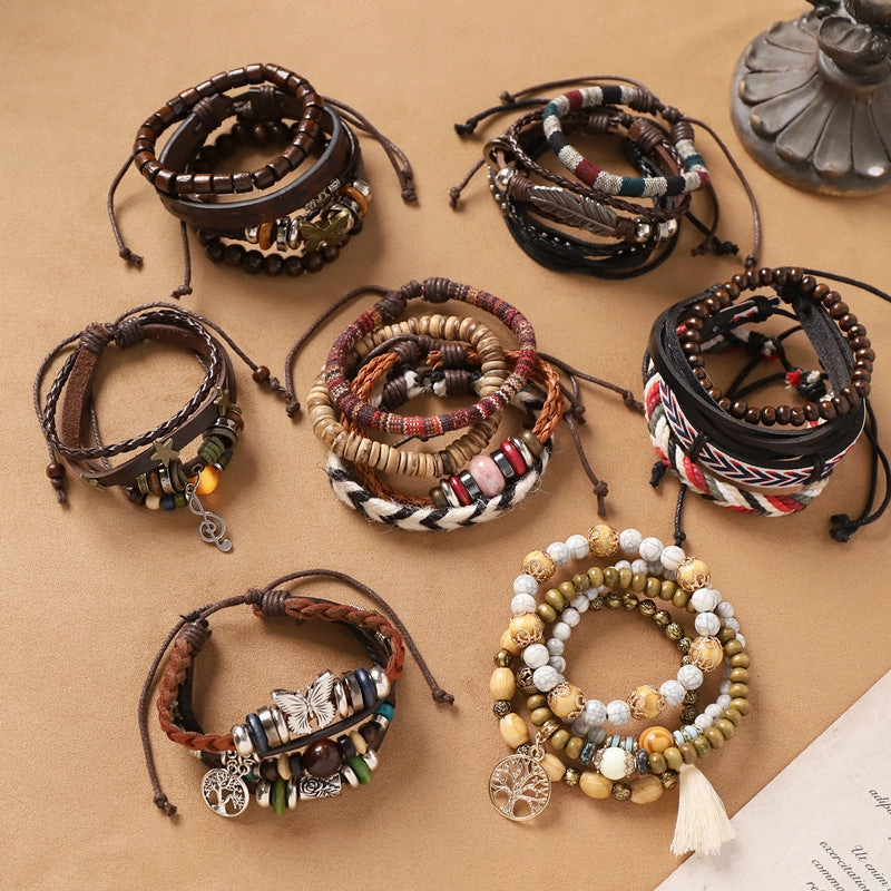 Wholesale Bohemian Handmade Exoticism Woven Multi-Layer Bracelet