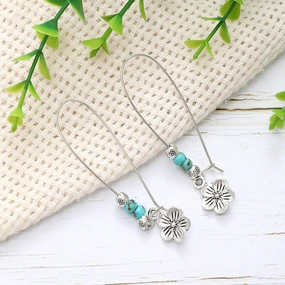 Wholesale Bohemian Metal Turquoise Drop Earrings