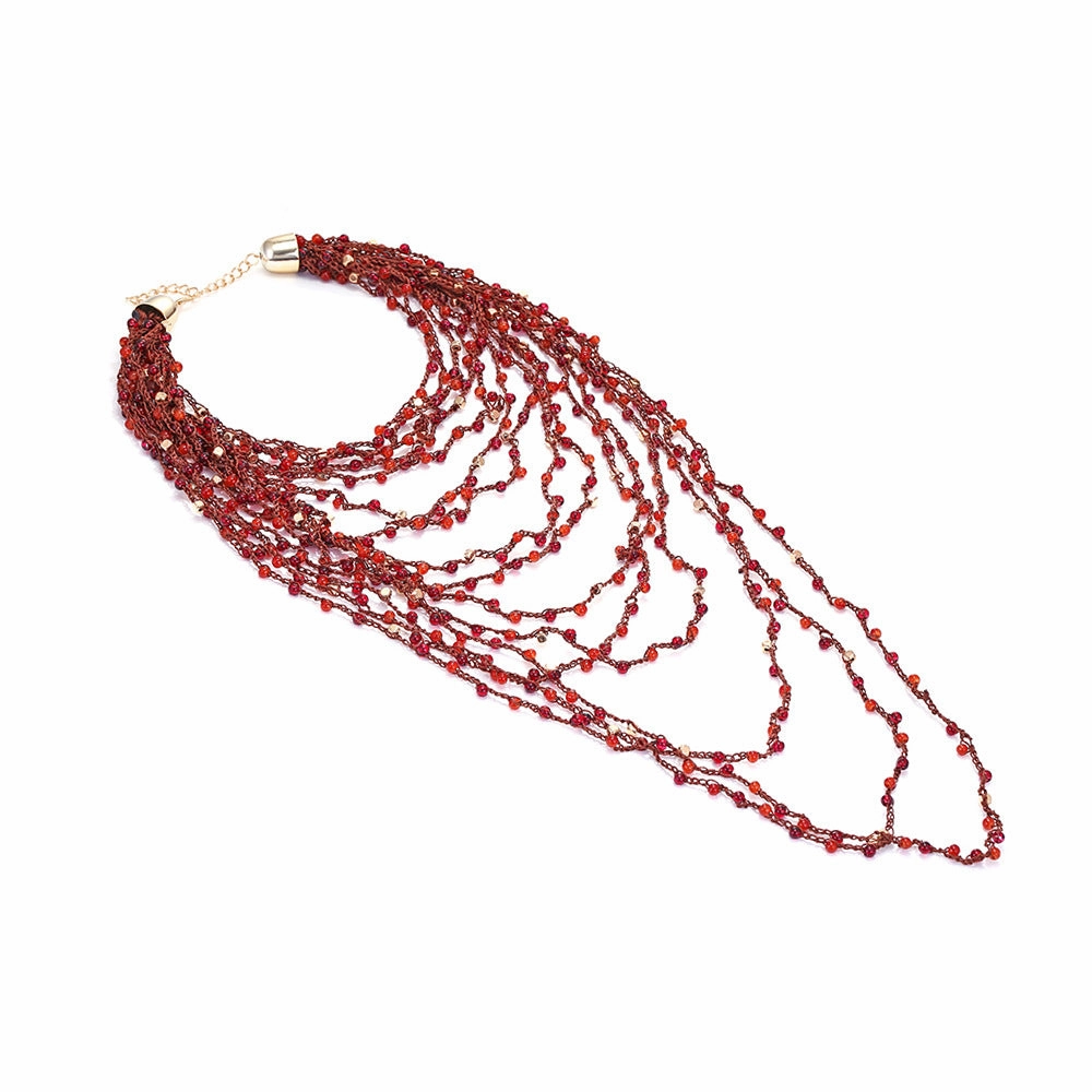 Wholesale Bohemian Multi-layered Handmade Beaded Necklace