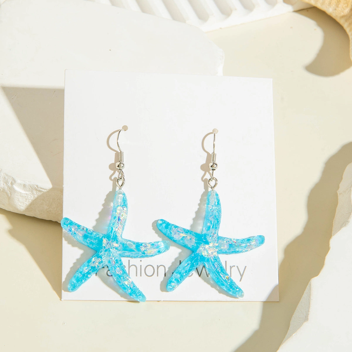 Wholesale Bohemian Resin Shellfish Starfish Holiday Style Ocean Series Earrings