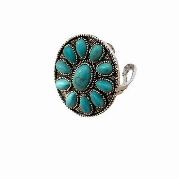 Wholesale Bohemian Retro Personalized Turquoise Ring