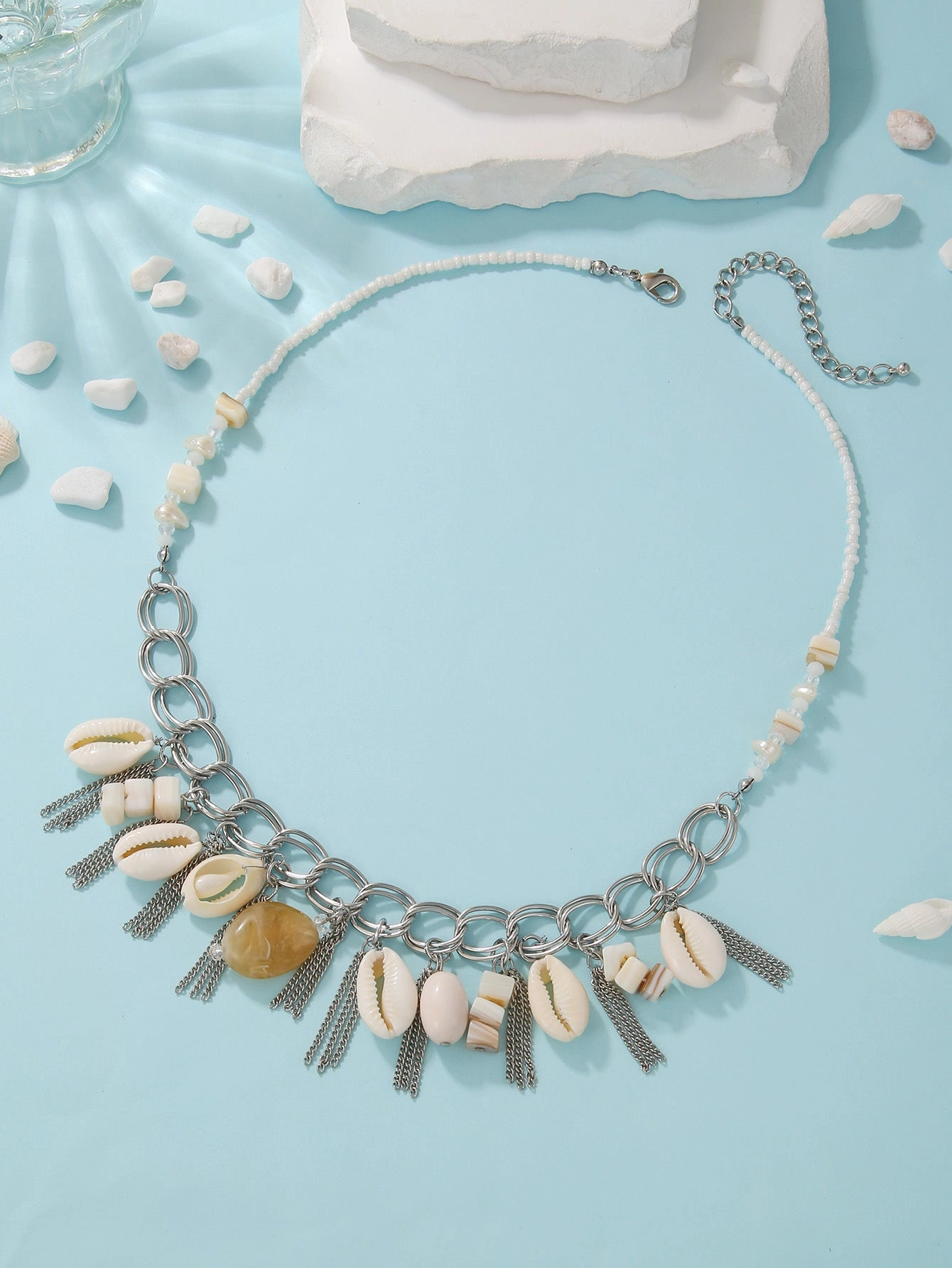 Wholesale Bohemian Seaside Holiday Style Beach Shell Pendant Beaded Necklace