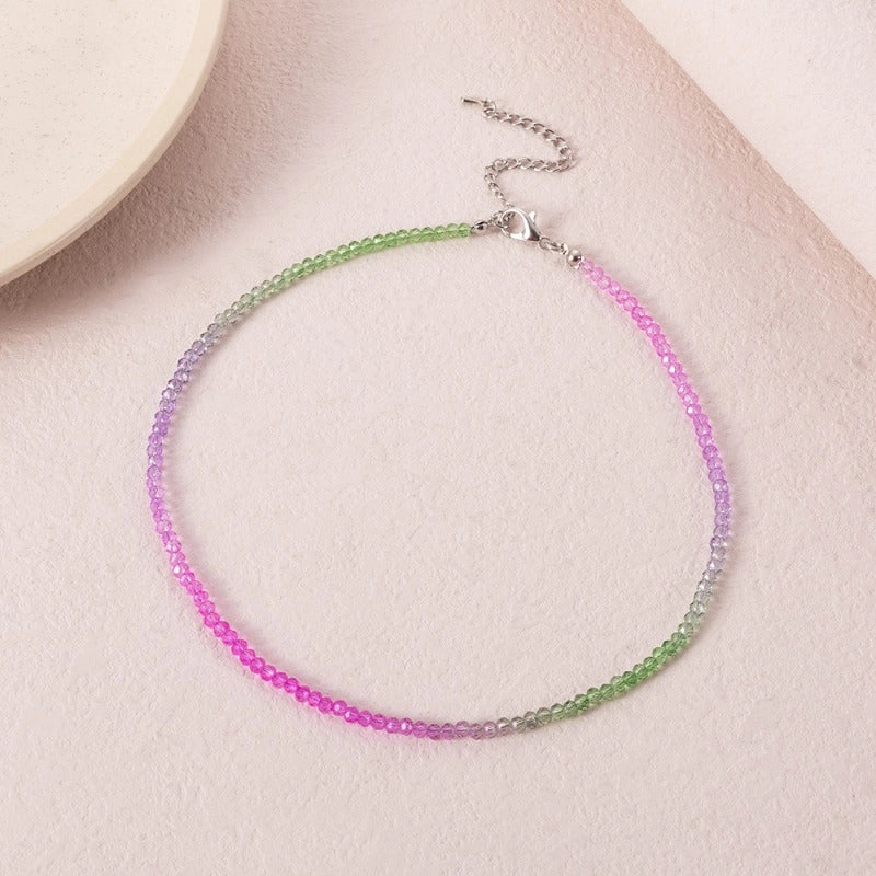 Wholesale Bohemian Short Handmade Creative Colorful Rice Bead Necklace Set
