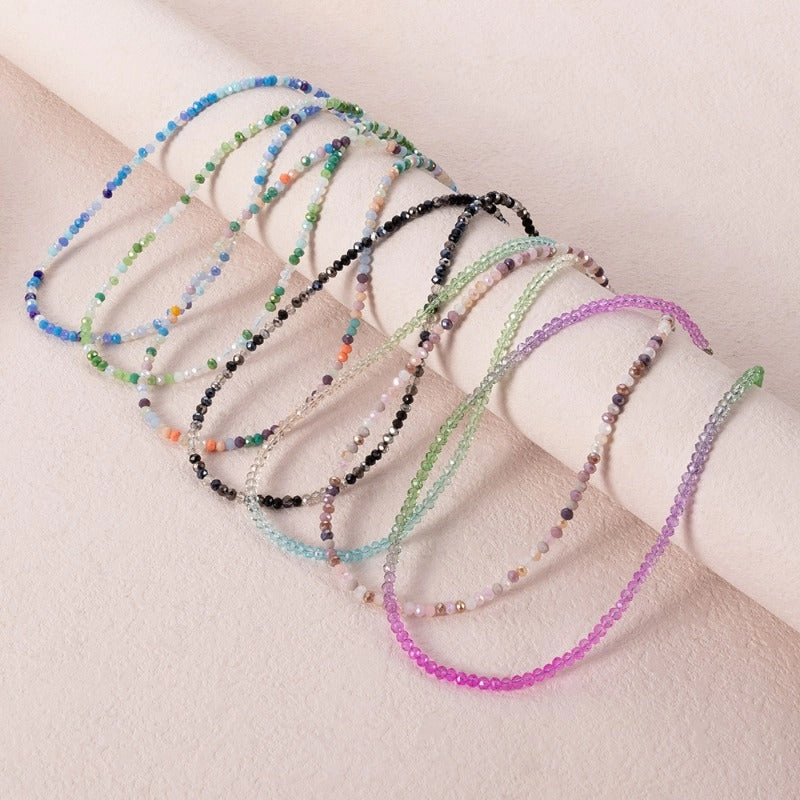 Wholesale Bohemian Short Handmade Creative Colorful Rice Bead Necklace Set