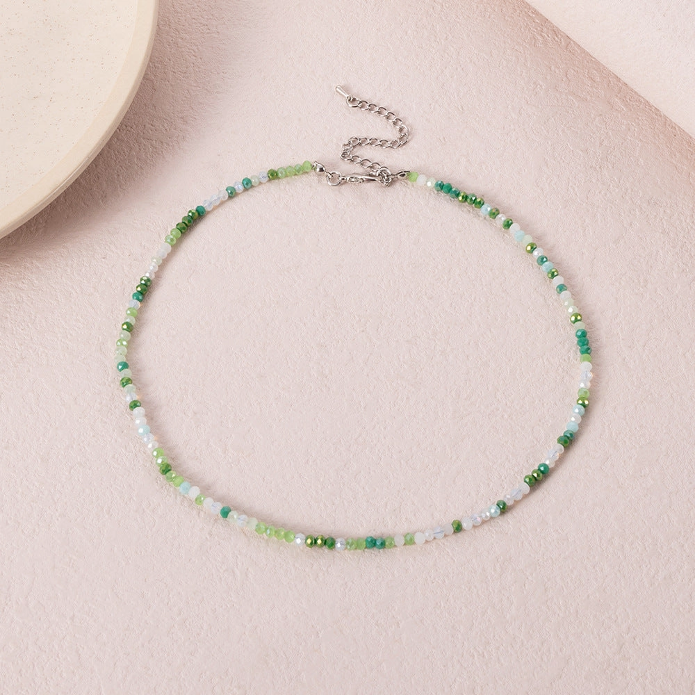 Wholesale Bohemian Short Handmade Creative Colorful Rice Bead Necklace Set
