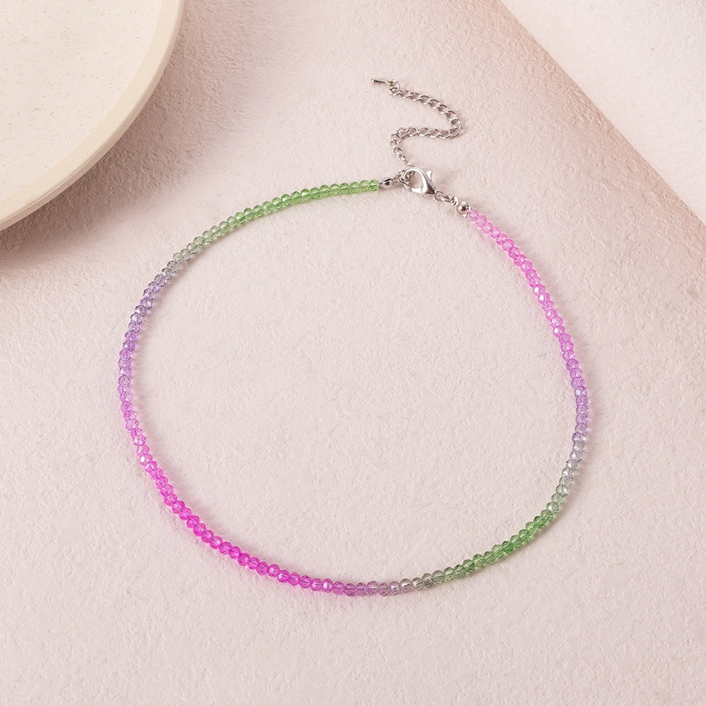 Wholesale Bohemian Short Handmade Creative Colorful Rice Bead Necklace Set