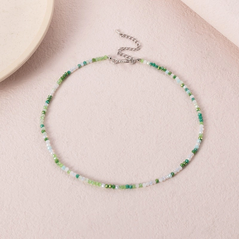 Wholesale Bohemian Short Handmade Creative Colorful Rice Bead Necklace Set