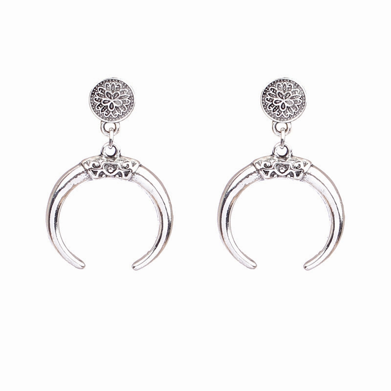 Wholesale Bohemian Silver Turquoise Alloy Earrings