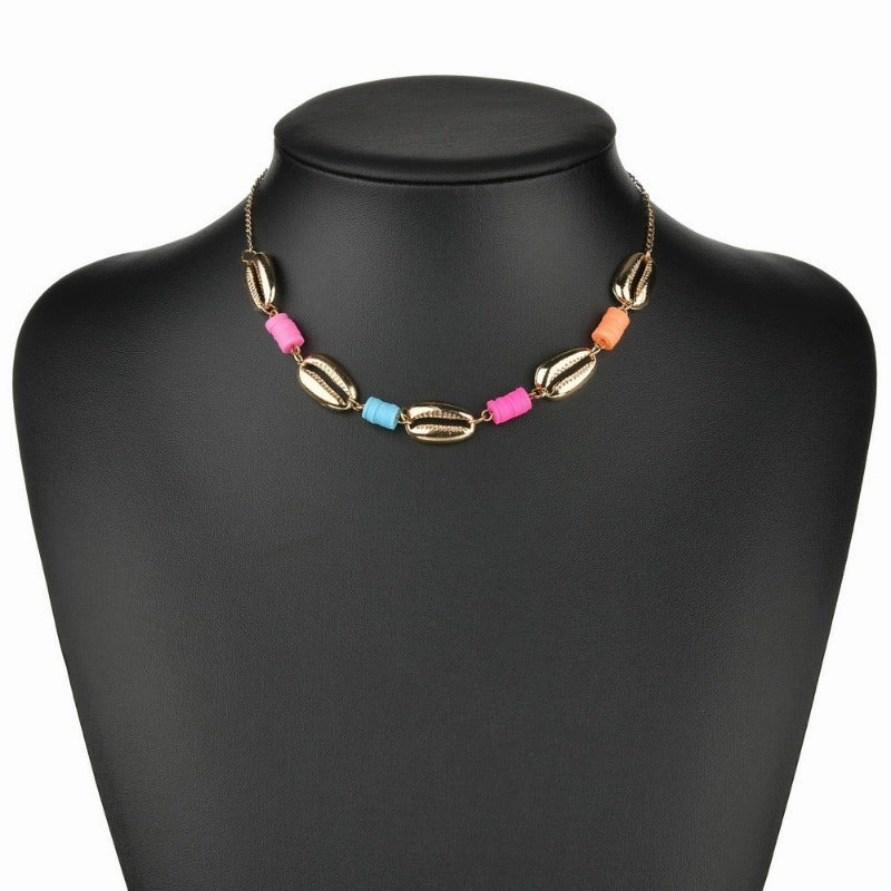 Wholesale Bohemian Style Alloy Shell Fashionable Soft Ceramic Necklaces