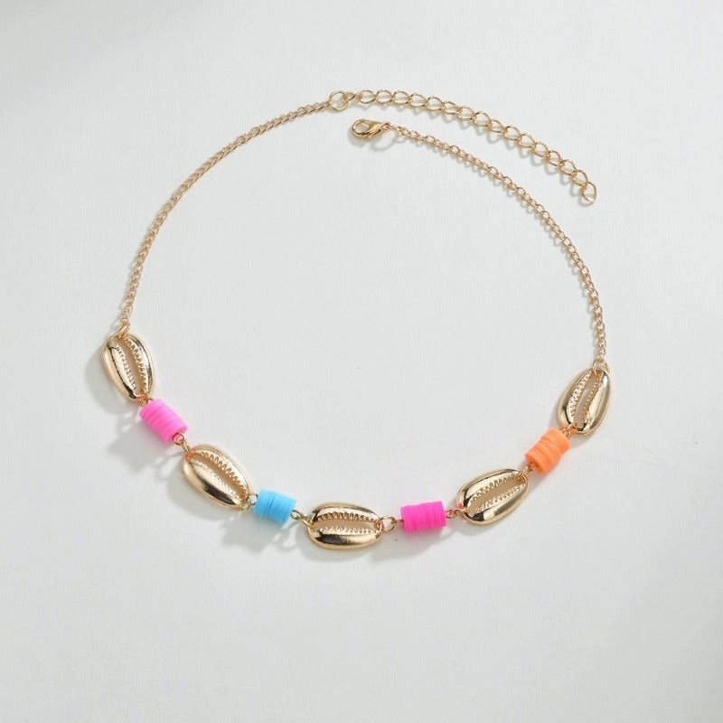 Wholesale Bohemian Style Alloy Shell Fashionable Soft Ceramic Necklaces