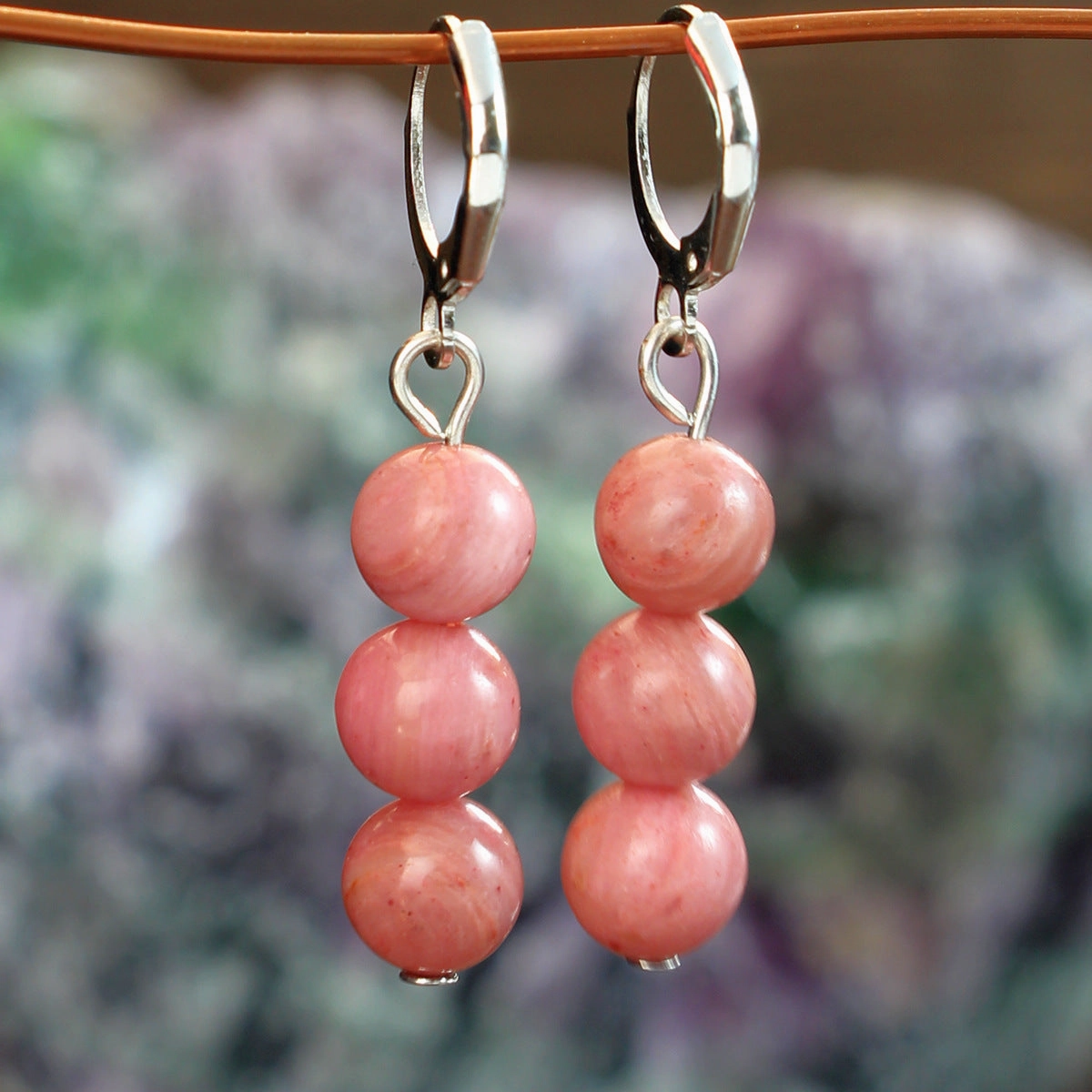 Wholesale Bohemian style natural stone earrings