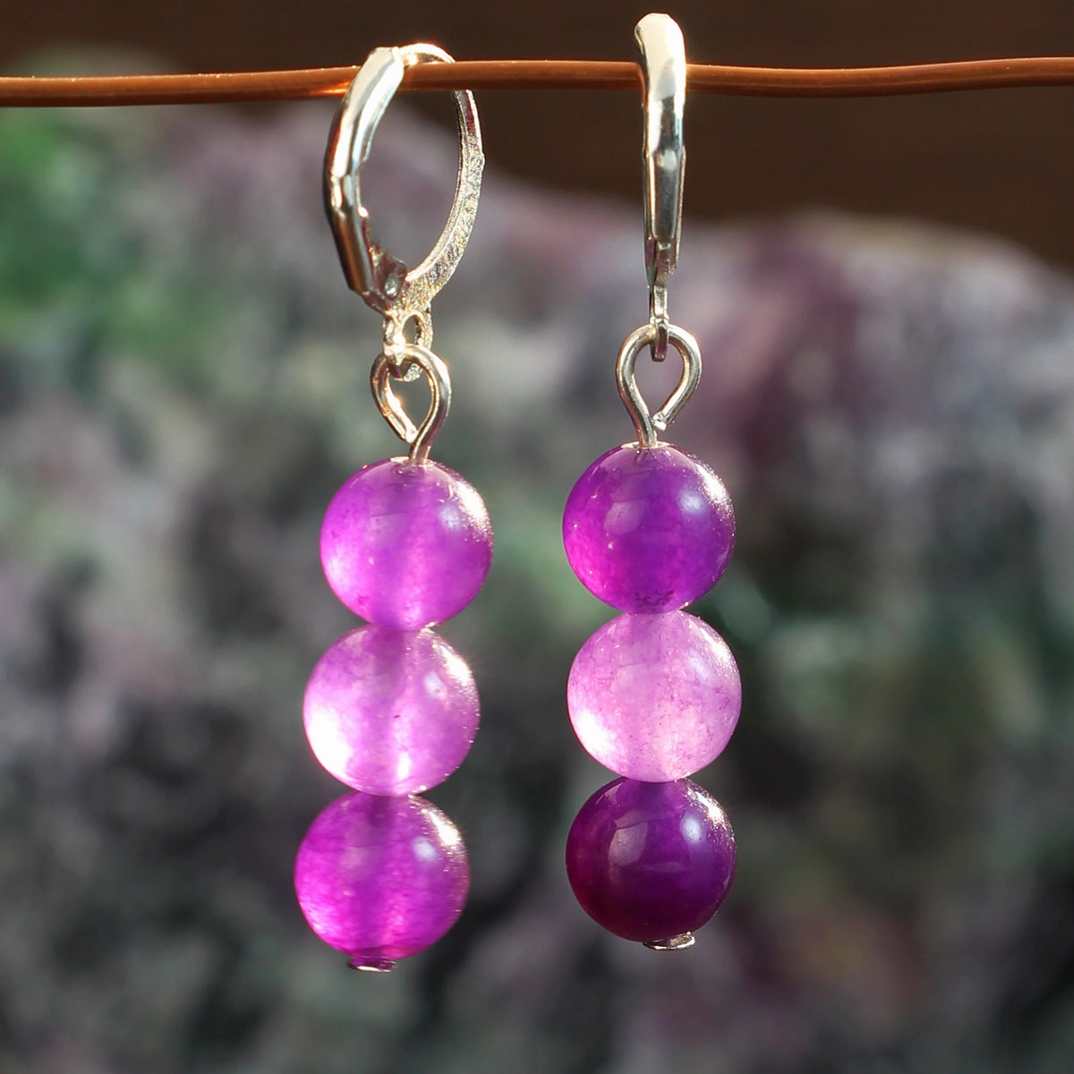 Wholesale Bohemian style natural stone earrings