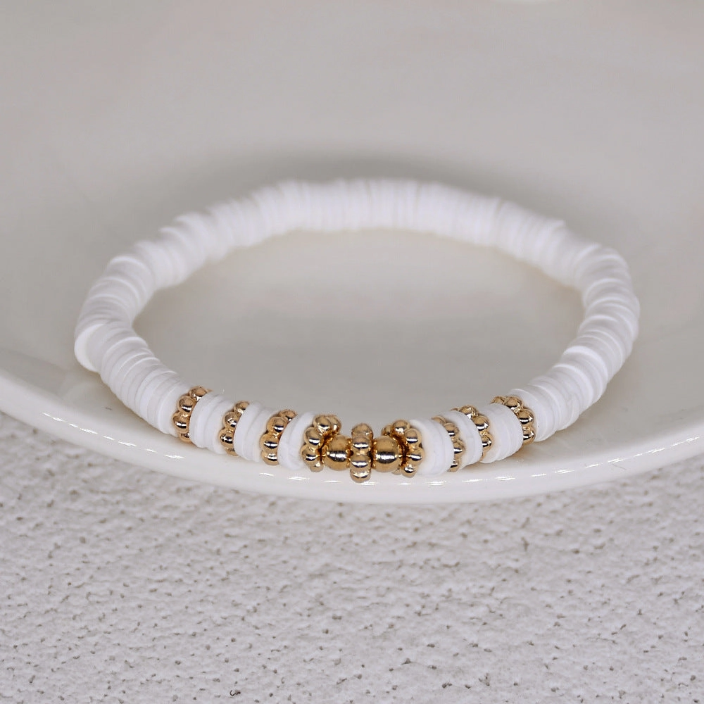 Wholesale Bohemian Style Soft Clay Letter Bracelet Combination Set