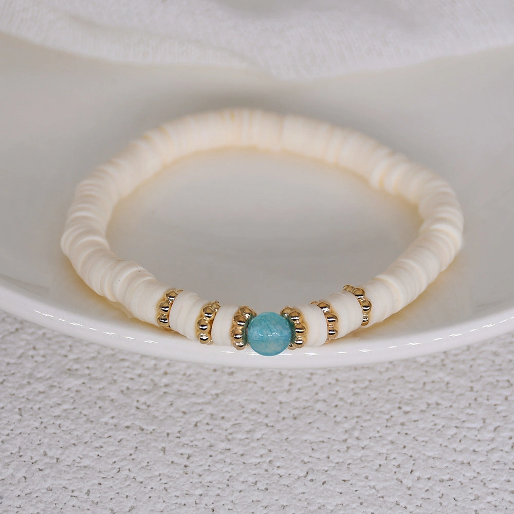 Wholesale Bohemian Style Soft Clay Letter Bracelet Combination Set