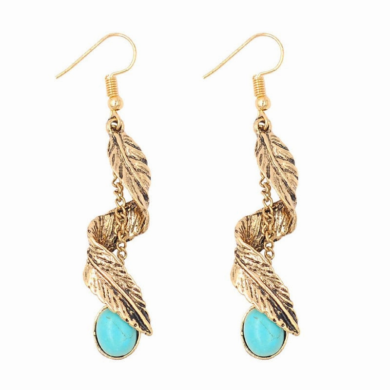 Wholesale Bohemian Tassel Vintage Turquoise Earrings