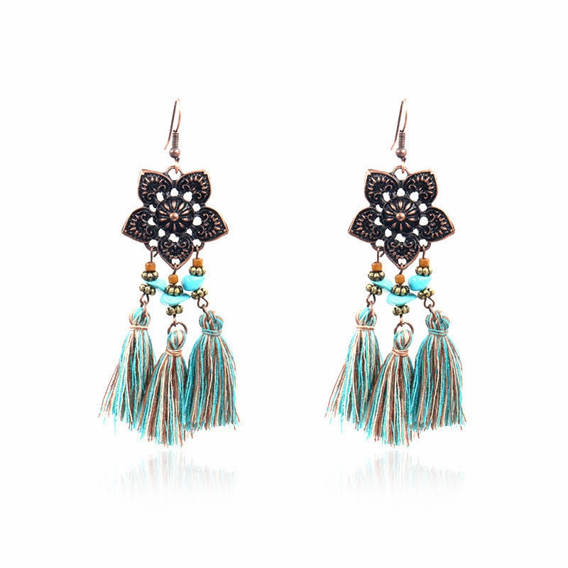 Wholesale Bohemian Turquoise Alloy Earrings